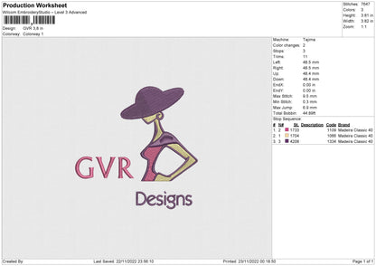 Gvr Embroidery File 6 sizes