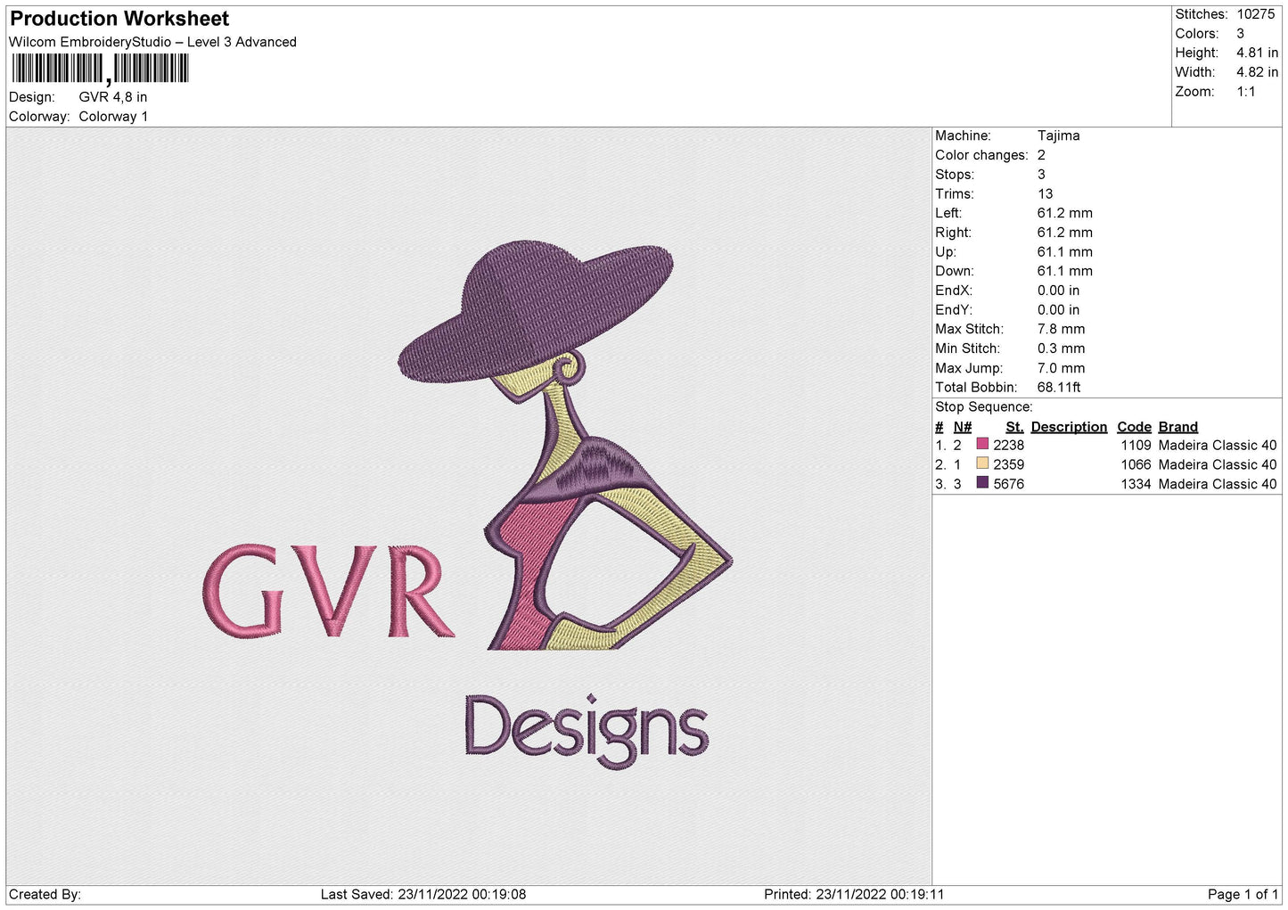 Gvr Embroidery File 6 sizes