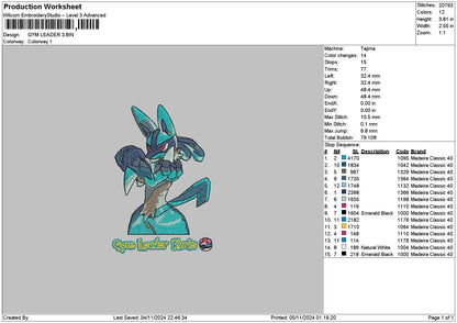 Poke Gym Embroidery File 6 sizes