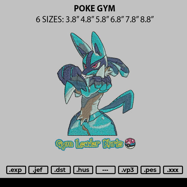 Poke Gym Embroidery File 6 sizes