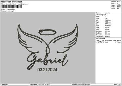Gabrieltext Embroidery File 6 sizes