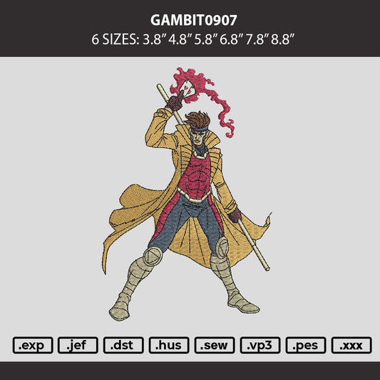 Gambit0907 Embroidery Machine Design File 6 sizes