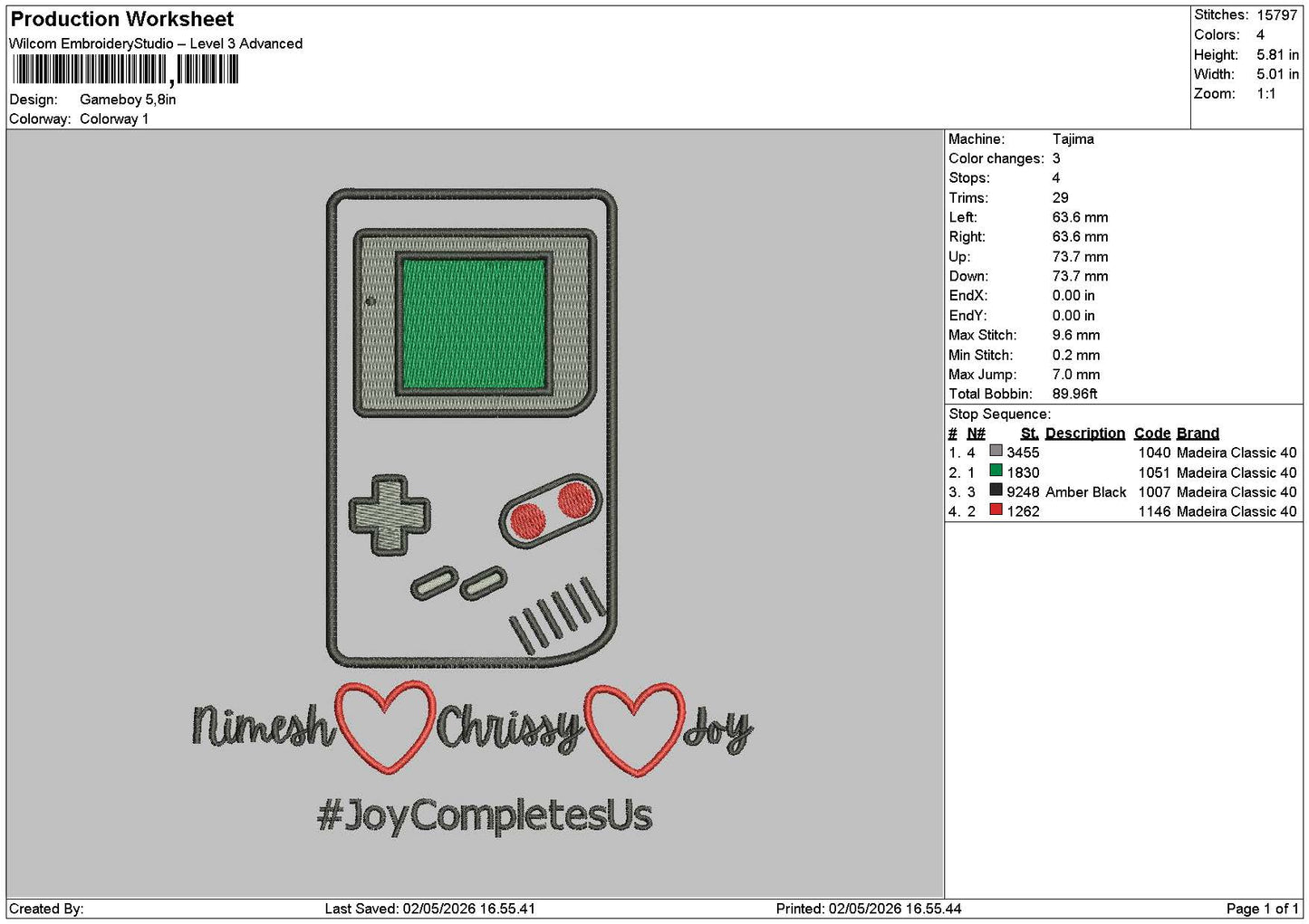 Gameboytext Embroidery File 6 sizes