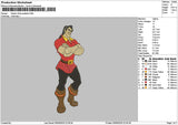 Gaston 01 Embroidery File 6 sizes