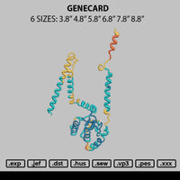 Genecard Embroidery File 6 sizes