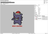 Gengar Xmas Embroidery File 6 sizes