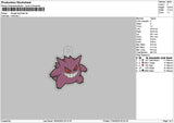 Gengar Keychain Embroidery File 6 sizes