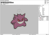 Gengar Keychain Embroidery File 6 sizes
