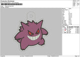 Gengar Keychain Embroidery File 6 sizes