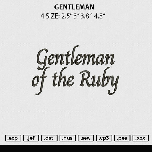 Gentleman Embroidery File 4 Size
