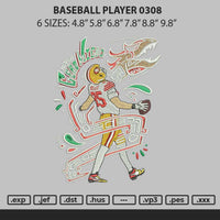 Baseball Player 0308 Embroidery File 6 sizes
