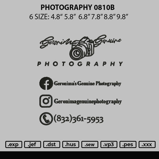 Photography 0810b Embroidery File 6 sizes