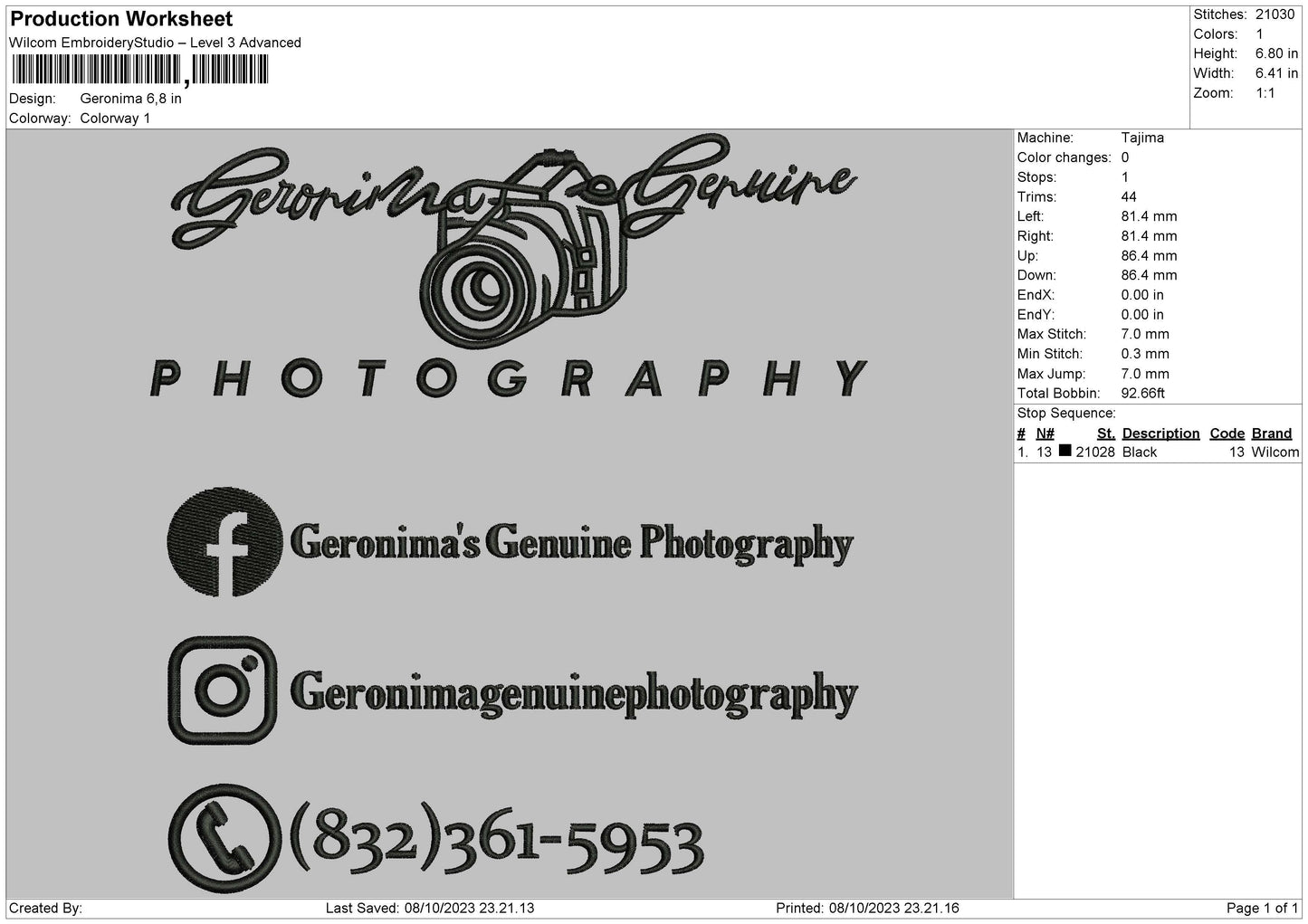 Photography 0810b Embroidery File 6 sizes