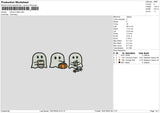 Ghost Coffee Embroidery File 6 sizes