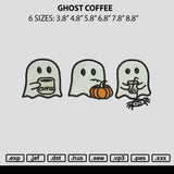 Ghost Coffee Embroidery File 6 sizes