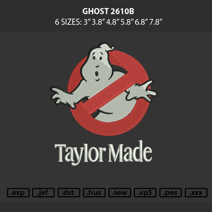 Ghost 2606b Embroidery Machine Design File 6 sizes