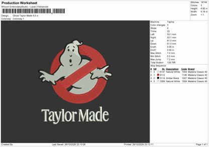 Ghost 2606b Embroidery Machine Design File 6 sizes