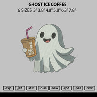 Ghost Ice Coffee Embroidery File 6 sizes