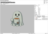 Ghost Tea Embroidery File 6 sizes