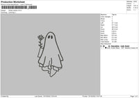 Ghost Outline Embroidery File 6 sizes
