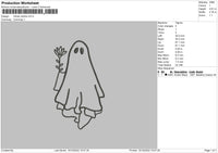Ghost Outline Embroidery File 6 sizes