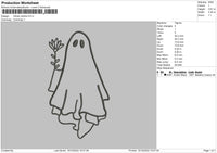 Ghost Outline Embroidery File 6 sizes