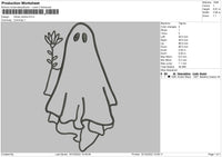 Ghost Outline Embroidery File 6 sizes