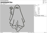 Ghost Outline Embroidery File 6 sizes