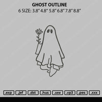 Ghost Outline Embroidery File 6 sizes