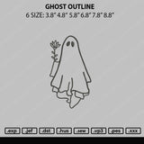 Ghost Outline Embroidery File 6 sizes