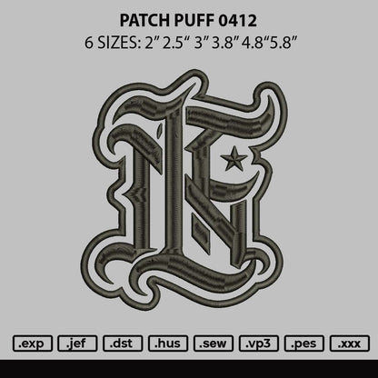 Patch Puff 0412 Embroidery File 6 sizes