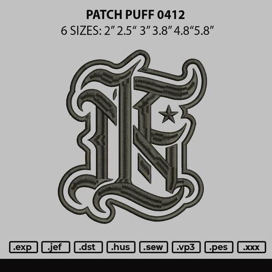 Patch Puff 0412 Embroidery File 6 sizes