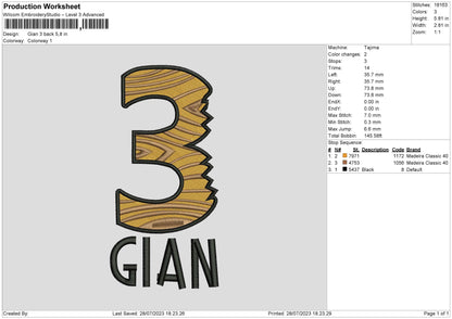 Gian Back Embroiery File 6 sizes