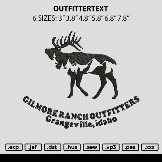Outfittertext Embroidery File 6 sizes