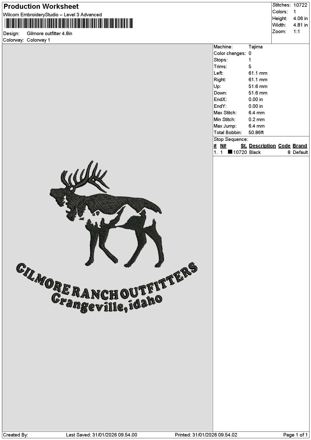 Outfittertext Embroidery File 6 sizes
