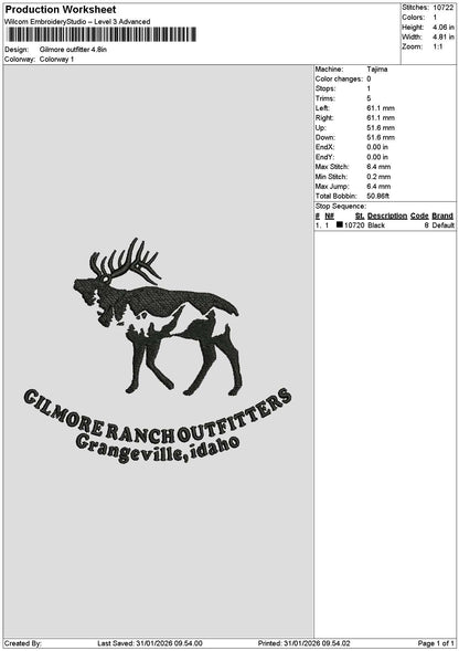 Outfittertext Embroidery File 6 sizes