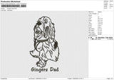 Dog Outline 1206 Embroidery File 6 sizes