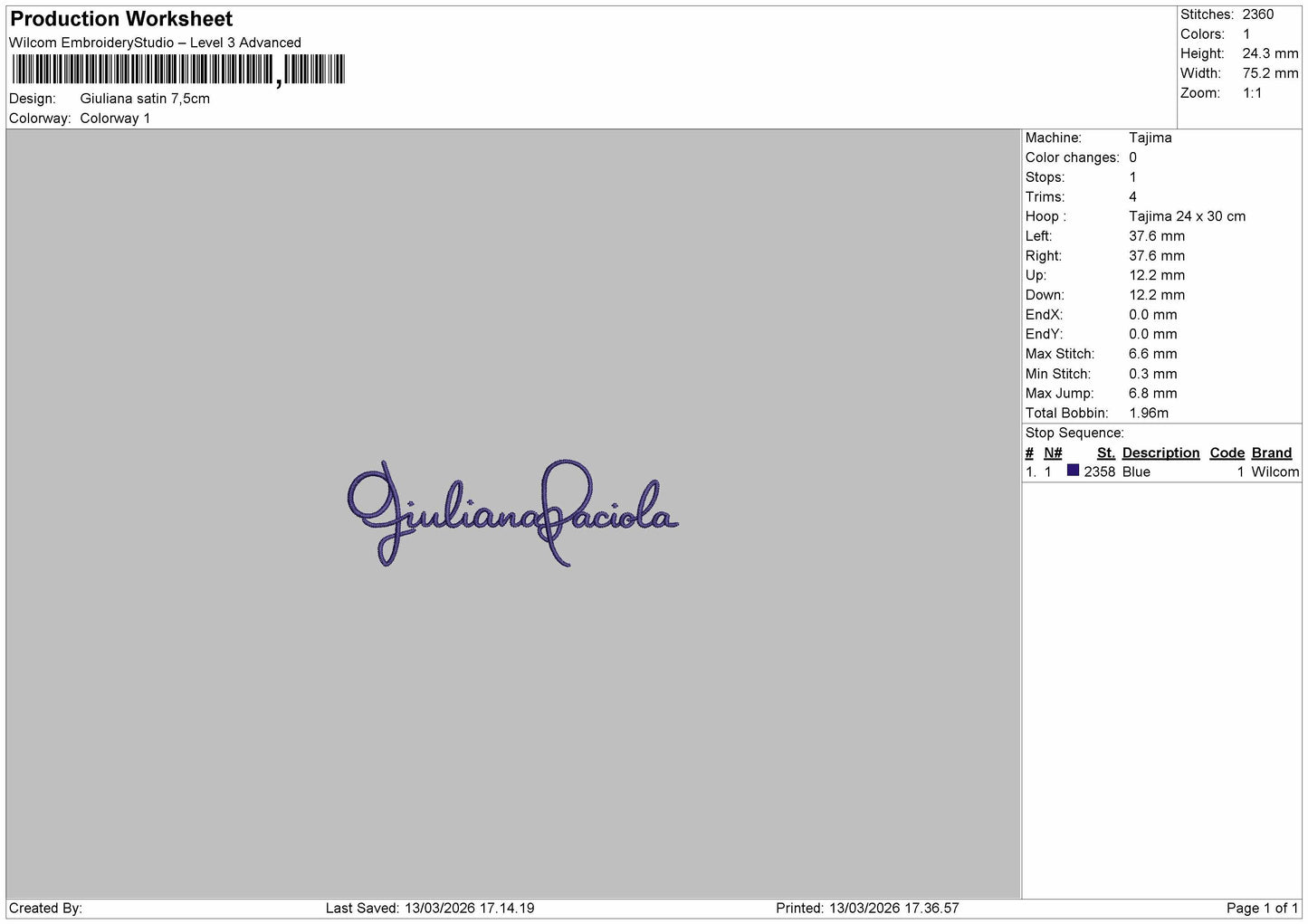 Giuliana Embroidery File