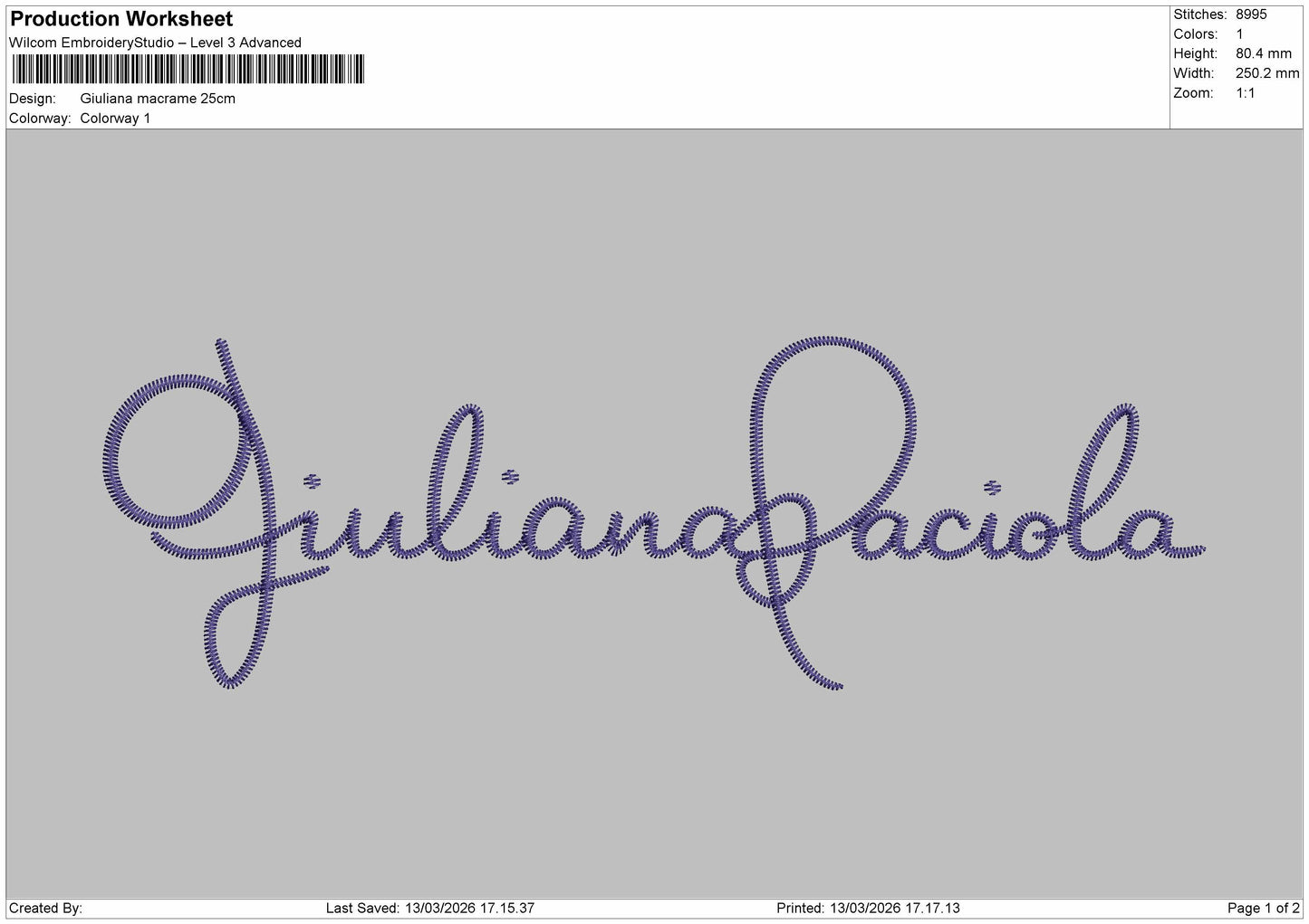 Giuliana Embroidery File