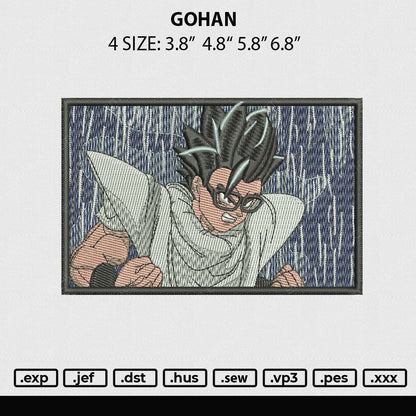 Gohan Embroidery File 4 size