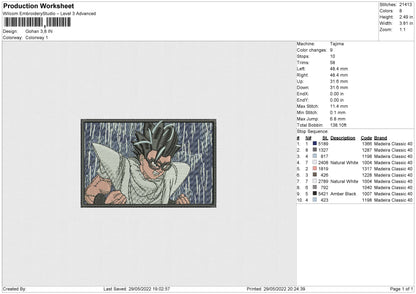 Gohan Embroidery File 4 size