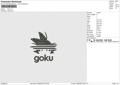 Goku Text Embroidery File 5 sizes