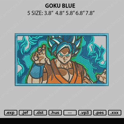 Goku Blue Embroidery File 5 sizes