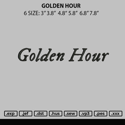 Golden Hour Embroidery File 6 sizes