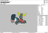 Goldorak Embroidery File 6 sizes