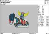 Goldorak Embroidery File 6 sizes