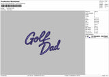 Dad Text 1406b Embroidery Machine Design File 6 sizes