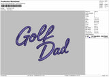 Dad Text 1406b Embroidery Machine Design File 6 sizes