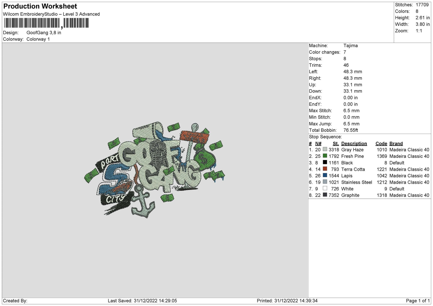 Goof Gang Embroidery File 6 sizes