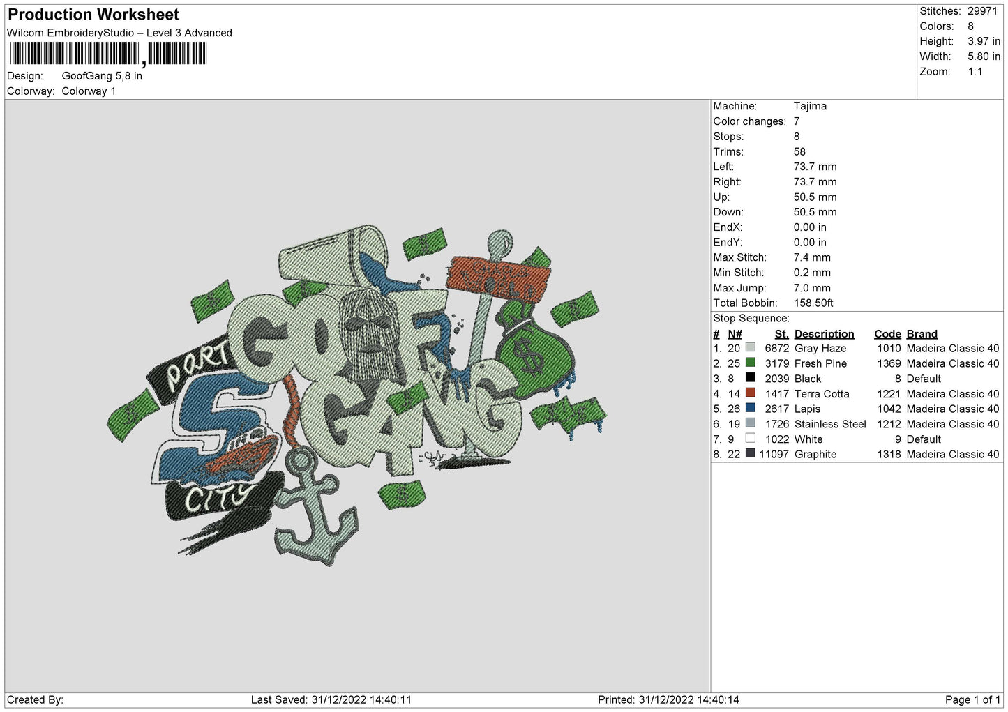 Goof Gang Embroidery File 6 sizes
